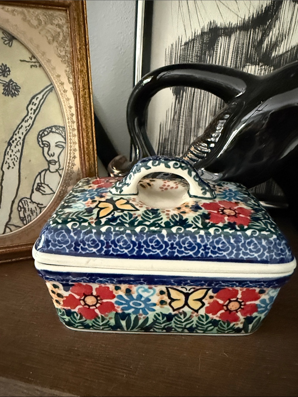 Polish Pottery UNIKAT Butter Dish
